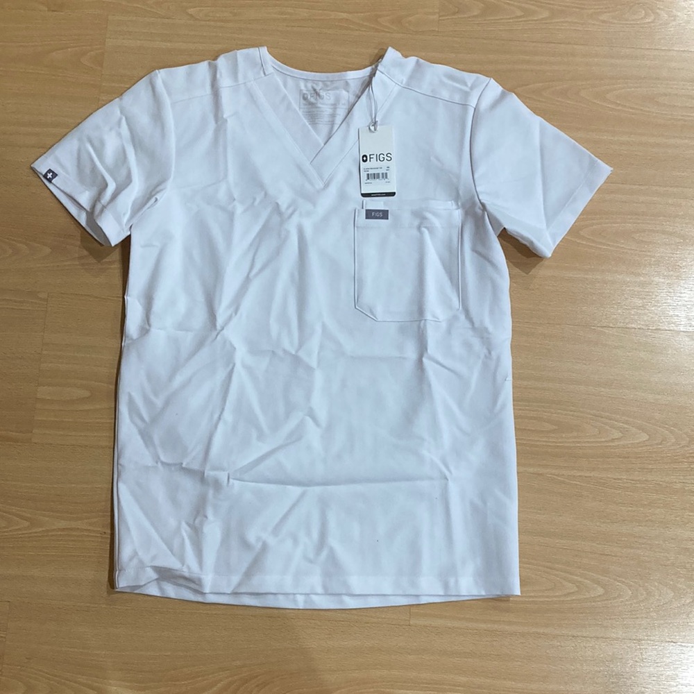 White XS Figs Leon Scrub Top